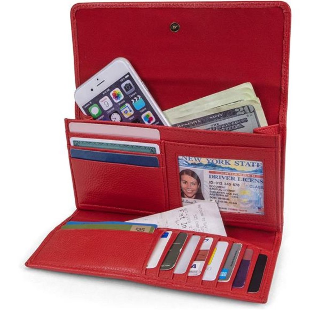 Timberland Women's Leather RFID Flap Wallet Clutch Organizer